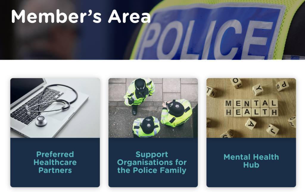 Various sections of the new members area of the NPHS website are highlighted